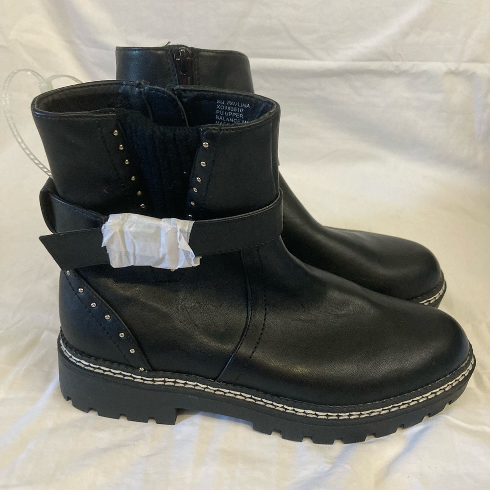 4-21 NEW XOXO combat boots booties moto studs 8 biker studded platform